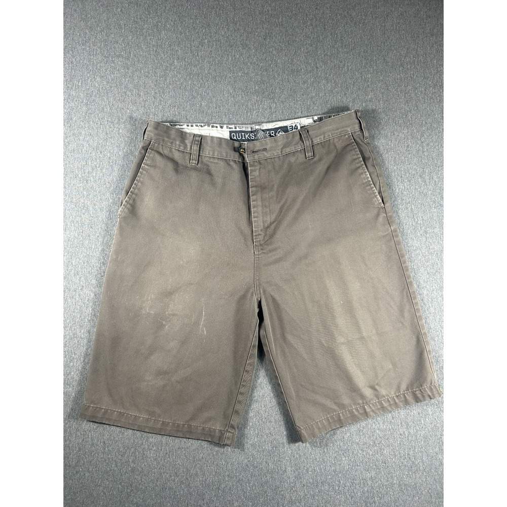 Vintage Quiksilver Men's‎ Brown Chino Twill Boardwalk Skater Shorts Size 34